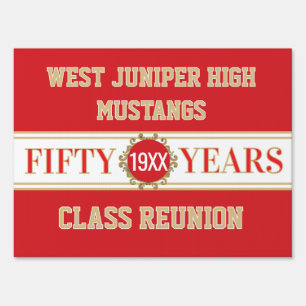 Cheers! 50th Reunion Celebration Banner Sign