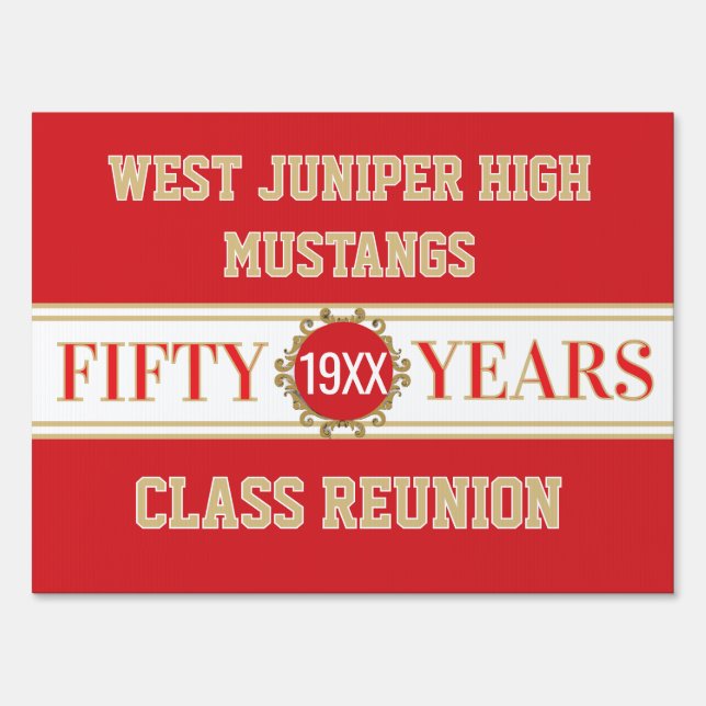 Cheers! 50th Reunion Celebration Banner Sign (Front)