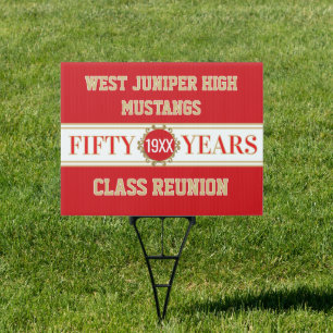 Cheers! 50th Reunion Celebration Banner Sign