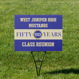 Cheers! 50th Reunion Celebration Banner Sign
