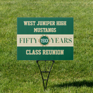 Cheers! 50th Reunion Celebration Banner Sign