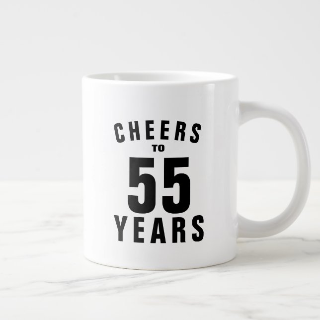 Cheers 55th Birthday mug gift for him or her (Right)