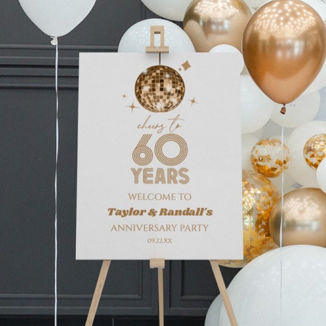 Cheers 60 Years Wedding Anniversary Welcome Sign (Creator Uploaded)