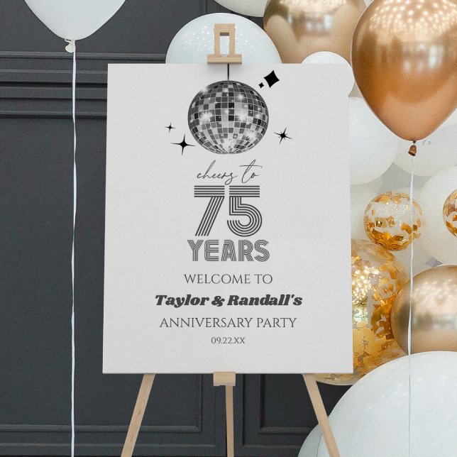 Cheers 75 Years Wedding Anniversary Welcome Sign (Creator Uploaded)