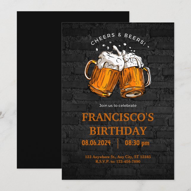 Cheers and Bears Birthday Invitation (Front/Back)