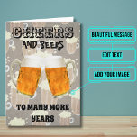 Cheers and Beer Brother Birthday Card<br><div class="desc">Looking for the perfect card for that great brother can be hard to find Look no further. Outside is a fun photo of beers in the midst of a toast. Inside we've written just the right message to speak to the moment; but you can customize it with your own words....</div>