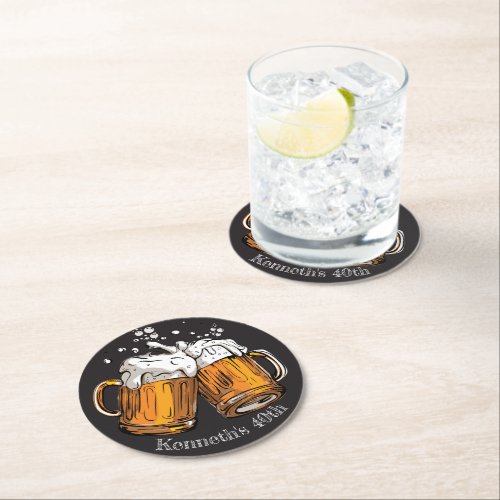 Cheers and Beer Party Round Paper Coaster