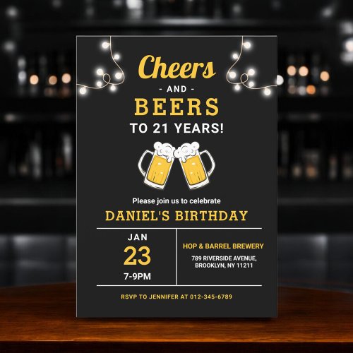 Cheers And Beers 21 Years Birthday Party