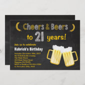 Cheers and Beers 21st Birthday Invitation (Front/Back)