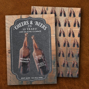 Cheers and Beers 30th Beer Birthday Party Invitation