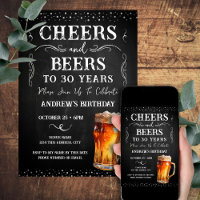 Cheers and Beers 30th Birthday Chalkboard