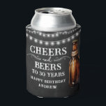 Cheers and Beers 30th Birthday Cooler<br><div class="desc">Rustic Black Chalkboard watercolor beer bottle and pint glass. Rustic Outdoor or bar birthday decore for him. Any age. Easy to personalized template. All text can be adjusted using the design option. Fun,  simple,  casual birthday invites for him.</div>