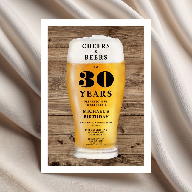 Cheers And Beers 30th Birthday Invitation (Cheers And Beers 30th Birthday Invitation)