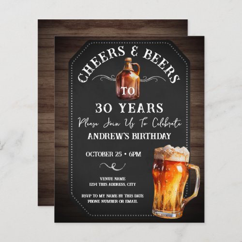 Cheers and Beers 30th Birthday Party Budget