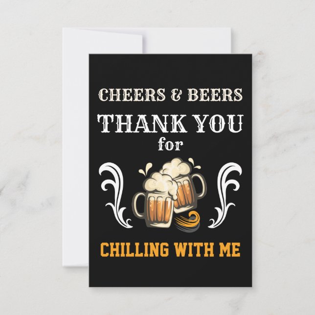Cheers and Beers 3.5" x 5" Flat Thank You Card (Front)