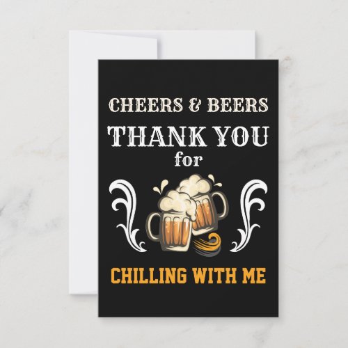 Cheers and Beers 35 x 5 Flat Thank You Card