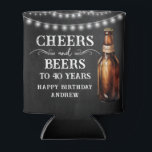 Cheers and Beers 40th Birthday Cooler<br><div class="desc">Rustic Black Chalkboard watercolor beer bottle and pint glass. Rustic Outdoor or bar birthday decore for him. Any age. Easy to personalized template. All text can be adjusted using the design option. Fun,  simple,  casual birthday invites for him.</div>