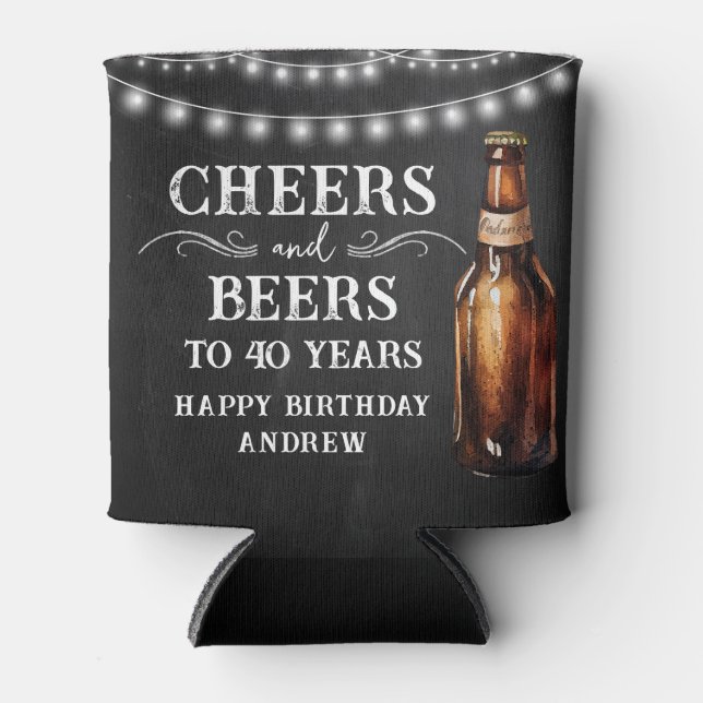 Cheers and Beers 40th Birthday Cooler (Front)