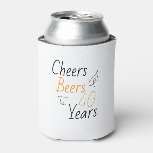 Cheers and Beers 40th Birthday Minimal Party Favor Can Cooler