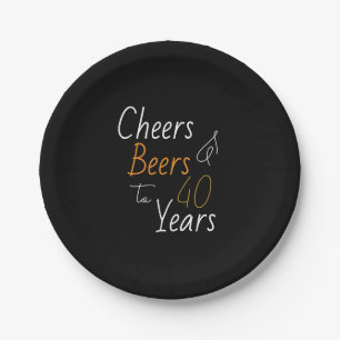 Cheers and Beers 40th Birthday Paper Plates