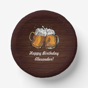 Cheers and Beers 40th Birthday Rustic Paper Bowls