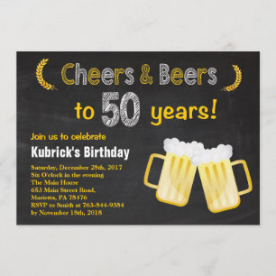 Cheers and Beers 50th Birthday Invitation