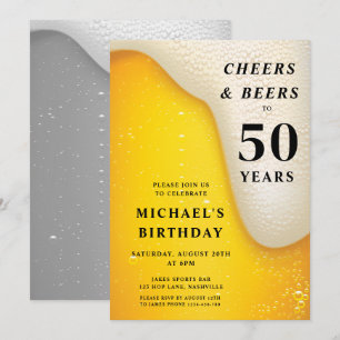 Cheers And Beers 50th Birthday Invitation