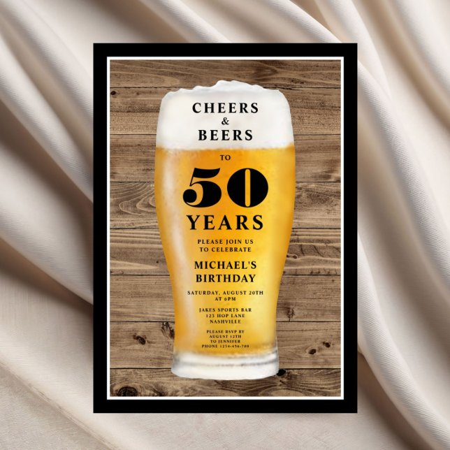 Cheers And Beers 50th Birthday Invitation (Cheers And Beers 50th Birthday Invitation)