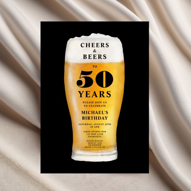 Cheers And Beers 50th Birthday Invitation (Cheers And Beers 50th Birthday Invitation)