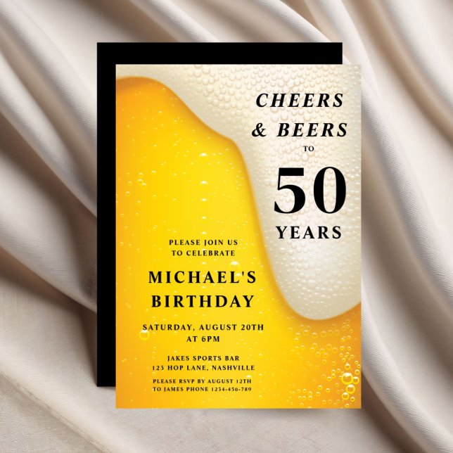 Cheers And Beers 50th Birthday Invitation (Cheers And Beers 50th Birthday Invitation)