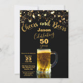 Cheers and Beers 50th Birthday Party Invitation (Front)
