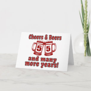 Cheers And Beers 55 Birthday Designs Card