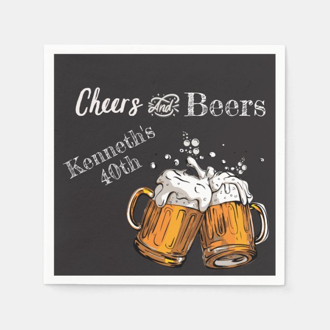 Cheers and Beers 60th 40th 50th 30th 21st  Napkins (Front)