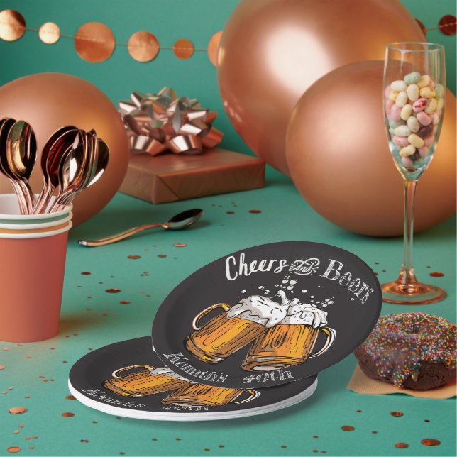 Cheers and Beers 60th 40th 50th 30th 21st  Paper Plates (Multi)
