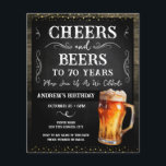 Cheers and Beers 70th Birthday Party Budget<br><div class="desc">Cheers and Beers Birthday Invitations. Easy to personalize. All text is adjustable and easy to change for your own party needs. Chalkboard and rustic wood background elements. Fun Chalkboard swirls and flourishes. Watercolor beer mug. Invitations for him. Bar or backyard BBQ birthday design. Any age,  just change the text.</div>