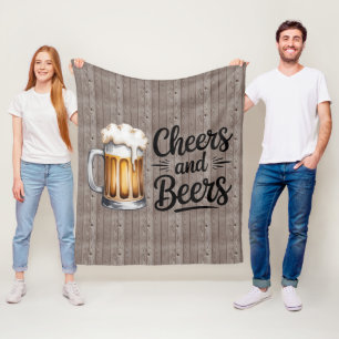Cheers and Beers Adult Birthday Party Fleece Blanket