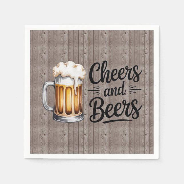 Cheers and Beers Adult Birthday Party  Napkins (Front)
