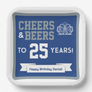 Cheers and Beers Adult Football Birthday Party Paper Plates