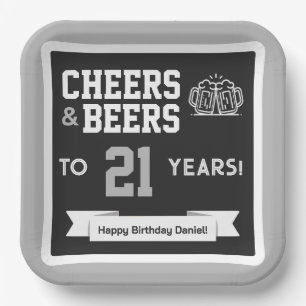 Cheers and Beers Adult Football Birthday Party Paper Plates