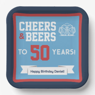 Cheers and Beers Adult Football Birthday Party Paper Plates