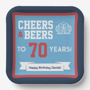 Cheers and Beers Adult Football Birthday Party Paper Plates