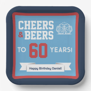 Cheers and Beers Adult Football Birthday Party Paper Plates