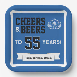 Cheers and Beers Adult Football Birthday Party Paper Plates