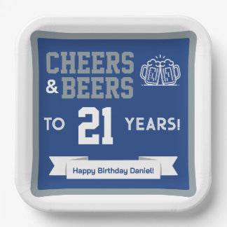 Cheers and Beers Adult Football Birthday Party Paper Plates
