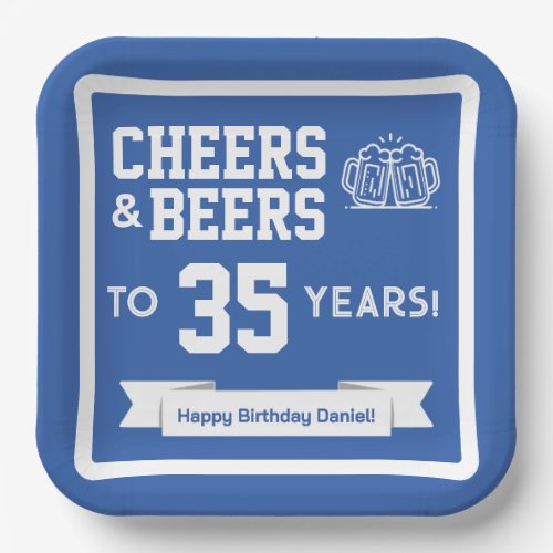 Cheers and Beers Adult Football Birthday Party Paper Plates