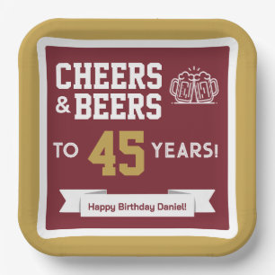 Cheers and Beers Adult Football Birthday Party Paper Plates