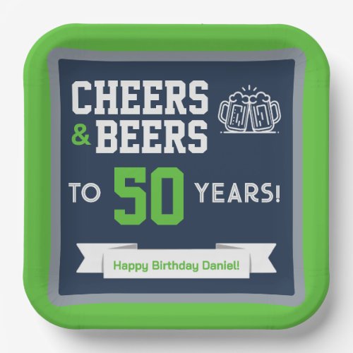 Cheers and Beers Adult Football Birthday Party Paper Plates