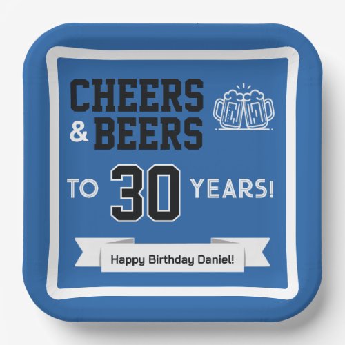 Cheers and Beers Adult Football Birthday Party Paper Plates