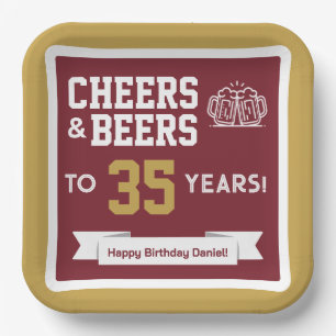 Cheers and Beers Adult Football Birthday Party Paper Plates