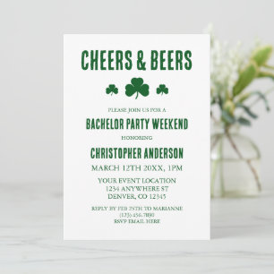 Cheers and Beers Bachelor Party Invitation
